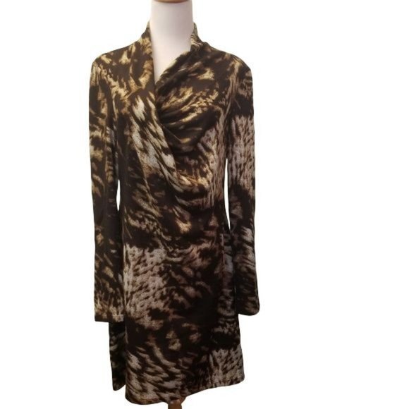 W118 by Walter Baker Dresses & Skirts - W118 by Walter Baker leopard faux wrap dress women's size Large (251)